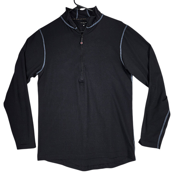 Terramar 1/4 Zip Pullover L Women Thermawool Base Layer Black Thumb Hole Wicking - Picture 2 of 13